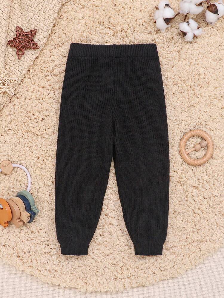 Baby Boy Panda Pattern Knit Pants
