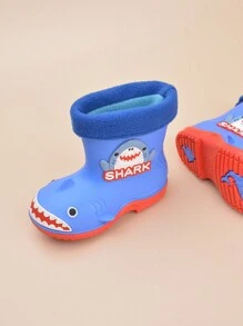 Boys' Blue Cartoon Animal Shark Fashionable Classic Personalized Simple Package Head Casual Rain Boots (pattern Random) - Blue - View 5