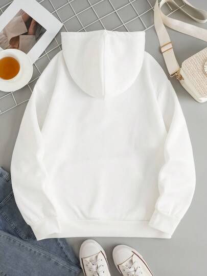 Capucha con bolsillo de canguro con cordón con forro térmico