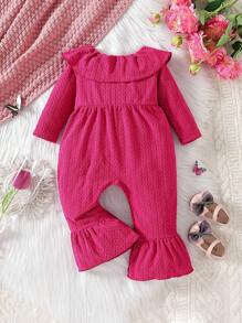 Bebé niña Mono ribete con fruncido pierna amplia