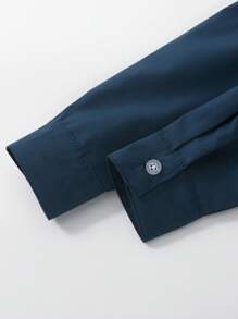 Young Boy Solid Button Front Shirt