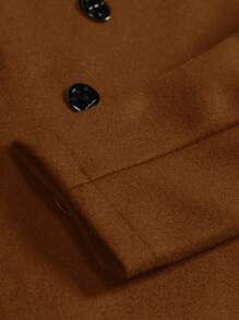 Manfinity Homme Men Double Breasted Lapel Collar Overcoat - Brown - View 7