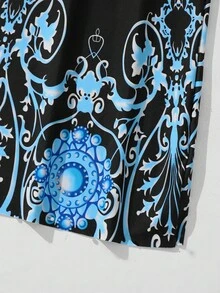 SHEIN Swim Curve Plus Floral Print Shorts Tankini - Multicolor - View 6