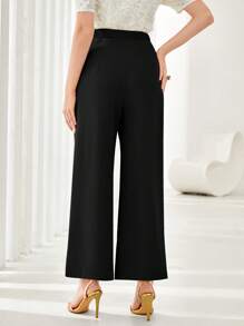 Modelyn Women's Solid Color Wide Leg Pants Casual Daily Wear