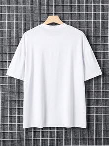 Men Floral Print Drop Shoulder Tee - White - View 2