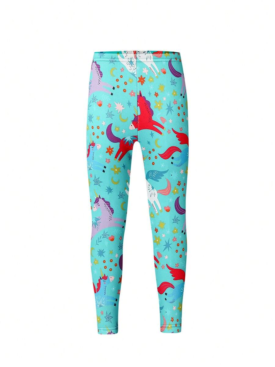 SHEIN Young Girl Unicorn Print Leggings