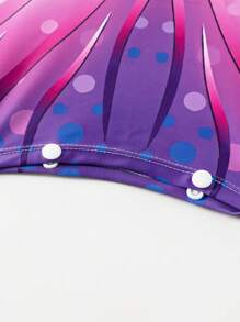 Young Girl Layered Ruffle Bikini Set With Mermaid Tail Design Skirt Summer Beach