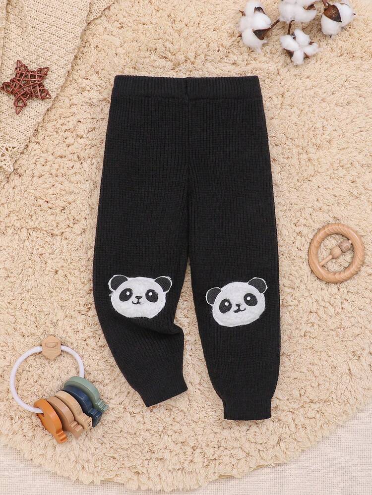 Baby Boy Panda Pattern Knit Pants