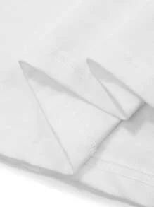 Men Slogan & Figure Graphic Tee, Breathable, Absorbs Sweat, Antistatic - White - View 5