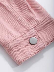 Thả vai Cắt sửa áo khoác Jacket - Hồng - Xem 6