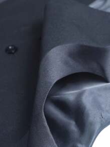 Men Button Up Blazer Vest & Suit Pants Without Shirt - Black - View 5