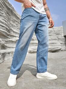 Manfinity Nam Túi nghiêng Quần legging thẳng - Rửa nhẹ - Xem 4