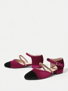 SheIn MOD Women Color Block Round Toe Flats - Multicolor - View 2