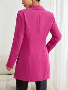 SHEIN Privé 西裝領雙排釦西裝外套 - 淡紫色 - 查看 2