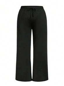 SHEIN Daily&Casual 大碼後背十字交叉運動型胸罩&夾克和褲子 - 黑與白 - 查看 5