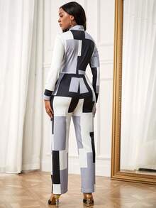 SHEIN Lady Women's Color Block Jumpsuit - Multicolor - View 2