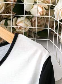 SHEIN LUNE 大碼圖案印花T恤 - 黑色 - 查看 4