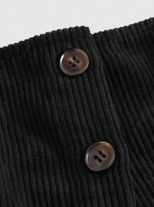 SHEIN MOD Vestido de tirantes con botón delantero de pana