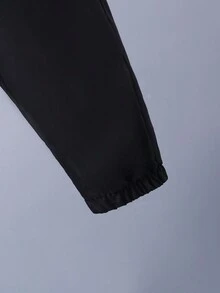 Chàng trai trẻ Thư được vá Sọc trang trí Áo khoác Đại học & Quần Without Tee - màu nâu - Xem 3