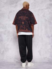 SUMWON Boxy Fit Zip Nylon Shirt With All Over Print - Multicolor - View 4