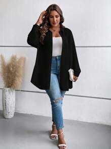 SHEIN LUNE Große Größe Shirt mit Drop Shoulder Knopf vorne,