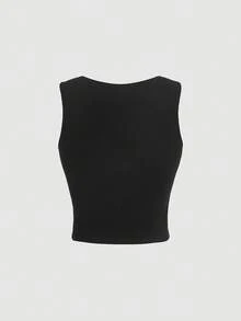 SHEIN MOD Áo dệt kim cổ bất đối xứng rắn - màu đen - Xem 2