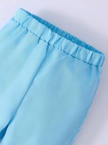 男嬰素色西裝外套&前蝴蝶結襯衫和褲子 - 淺藍色 - 查看 3