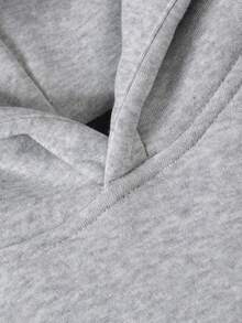 男士纯色袋鼠口袋运动卫衣 - 灰色 - 查看 7