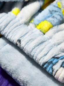 SHEIN X The Smurfs Blue Cartoon Graphic Bath Towels - Blue - View 5