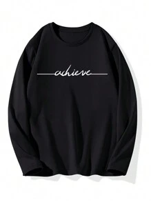 Men Letter Graphic Tee - Black - View 4