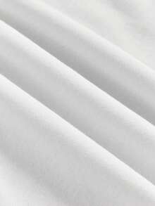 SHEIN Cô gái Tween Hình ảnh hoạt hình và chữ cái Lót nhiệt Áo nỉ - trắng - Xem 6