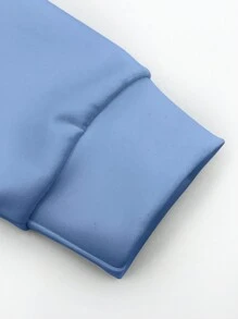 Manfinity LEGND Men Plus Lion Print Kangaroo Pocket Drawstring Hoodie - Baby Blue - View 3