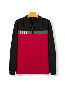 Manfinity Homme 男士撞色1/4拉鍊POLO衫 - 彩色 - 查看 3