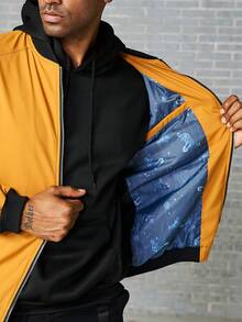 Calvornis Hombres Cazadora tipo bomber con cremallera sin camiseta - Naranja - Ver 4