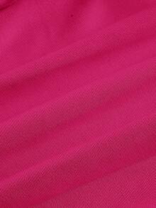 SHEIN EZwear 素色褶邊抹胸上衣 - 玫紅色 - 查看 4
