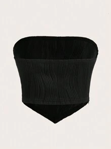 SHEIN Unity Rhinestone Chi tiết Bandana Hem Ống ngọn - màu đen - Xem 2