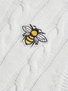 Emma Jane Creative 女士v領針織毛衣背心 - 杏色 - 查看 2