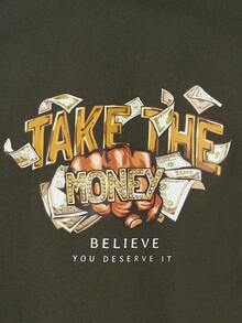 RueChic 男士字母印花下垂肩術衣 - 卡其色 - 查看 6