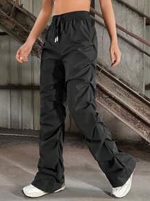 Coolane 女士休闲侧抽绳腰部降落伞工装裤