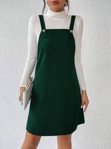 Chiquease Robe Salopette Unicolore Sans Pull
