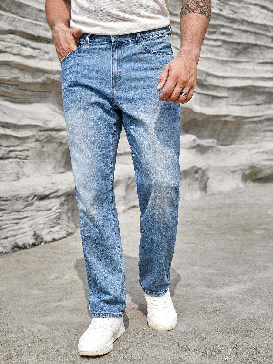 Manfinity Nam Túi nghiêng Quần legging thẳng - Rửa nhẹ - Xem 1