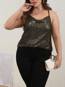 Celure Plus Sequin Cami Top