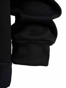 Nam Plus Con vịt In Túi kangaroo Dây rút Hoodie - màu đen - Xem 5