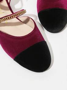 SheIn MOD Women Color Block Round Toe Flats - Multicolor - View 3