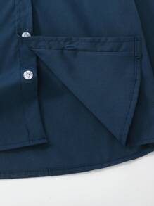 Young Boy Solid Button Front Shirt