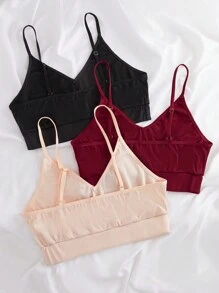 大碼3入組素色胸罩 - 彩色 - 查看 2