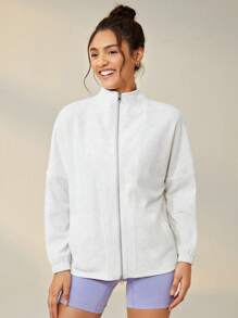 Lifespree 落肩袖前拉鍊運動夾克