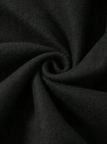 SHEIN Áo hoodie lót nhiệt có dây rút túi Kangaroo in hình chữ thập, áo dài tay - màu đen - Xem 6