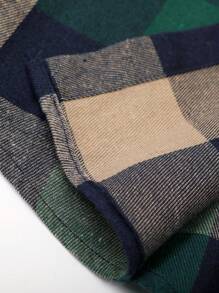 Manfinity Hypemode Nam In kẻ sọc áo có mũ Áo sơ mi Với dây rút Và Túi kép ( Áo thun Không bao gồm ) - màu xanh lá - Xem 5