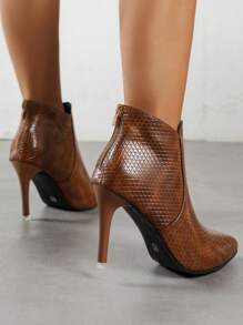 Của phụ nữ Giày bốt ngắn Cao gót Mới Nâu Phong cách phương Tây Giày ống Ankle Gầy Nhọn Gợi cảm Giày ống Với trái cam Chi tiết - màu nâu - Xem 5